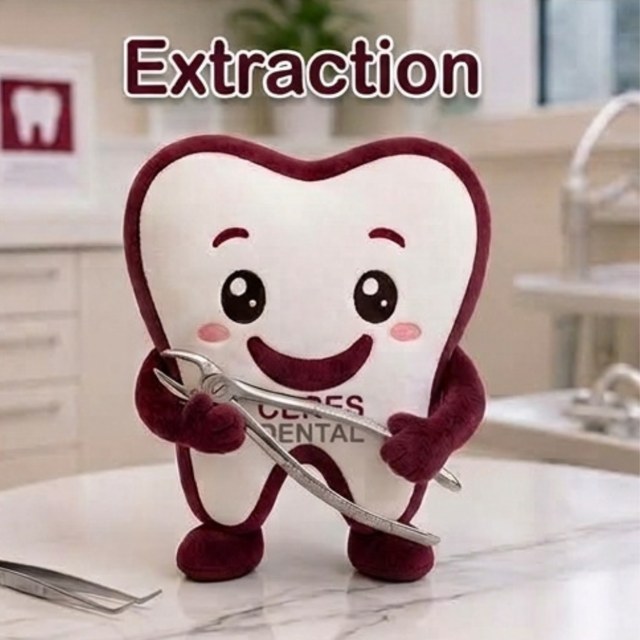 Extraction — Ceres Dental mascot