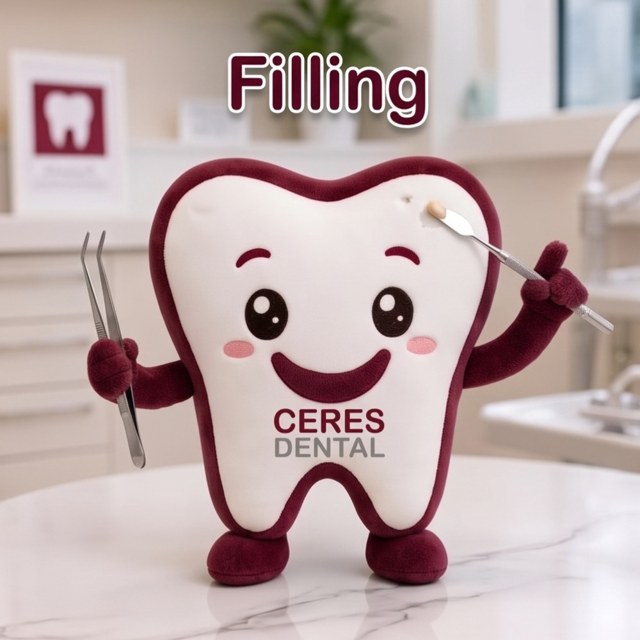 Filling — Ceres Dental mascot